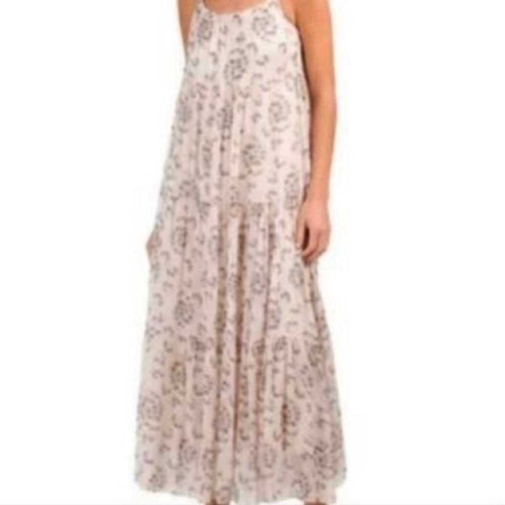 Elena Baldi Ethereal Boho Chic Maxi Dress Euro Summer Silk Blend NEW Small